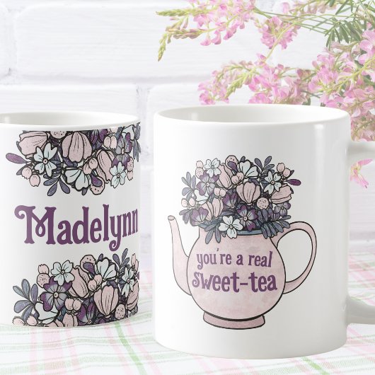 Floral Teapot Sweet Tea Personalized Party Favor Koffiemok