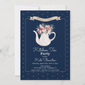 Floral Teapot Tea Party Kitchen Tea Kaart (Voorkant)