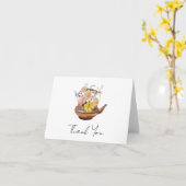 Floral Teapot Vrijgezellenfeest Tea Party Dank je Kaart (Gele Bloem)