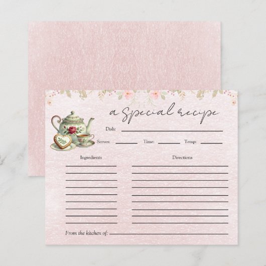 Floral Teapot Vrijgezellenfeest Tea Party Recipe K (Voorkant / Achterkant)