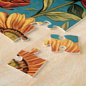 Floral teckel Delight – Kleurrijke hond puzzel (Zijkant)