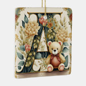 FLoral Teddy Bear letter A Keramisch Ornament (Rechts)