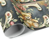 FLoral Teddy Bear letter C Cadeaupapier (Rol Hoek)