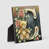 FLoral Teddy Bear letter C Fotoplaat (Voorkant)