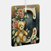 FLoral Teddy Bear letter C Metalen Ornament (Voorkant Rechts)