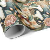 FLoral Teddy Bear letter F Cadeaupapier (Rol Hoek)