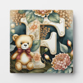 FLoral Teddy Bear letter F Fotoplaat (Voorkant)
