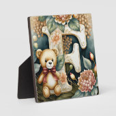 FLoral Teddy Bear letter F Fotoplaat (Voorkant)