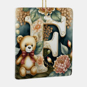 FLoral Teddy Bear letter F Keramisch Ornament (Rechts)
