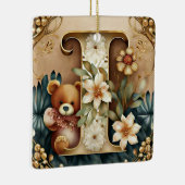 FLoral Teddy Bear letter I Keramisch Ornament (Rechts)