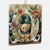 FLoral Teddy Bear letter O Keramisch Ornament (Rechts)