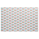 Floral Teddy Bear | Veranderbare achtergrondkleur Stof (Yard (91,4 cm))