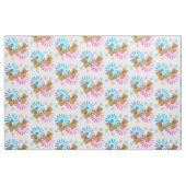 Floral Teddy Bear | Veranderbare achtergrondkleur Stof (Fat Quarter)