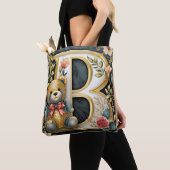 FLoral teddybeer letter B baby Tote Bag (Dichtbij)