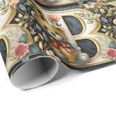 FLoral teddybeer letter B Cadeaupapier (Rol Hoek)