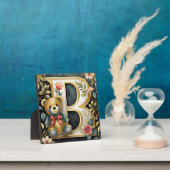 FLoral teddybeer letter B Fotoplaat (Insitu)