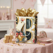 FLoral teddybeer letter B Medium Cadeauzakje