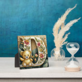 FLoral teddybeer letter D Fotoplaat (Insitu)