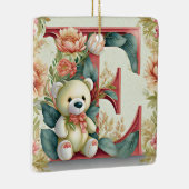 FLoral teddybeer letter E Keramisch Ornament (Rechts)