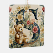 FLoral teddybeer letter S Keramisch Ornament (Rechts)