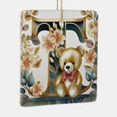 FLoral teddybeer letter T Keramisch Ornament (Rechts)