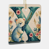 FLoral teddybeer letter X Keramisch Ornament (Rechts)