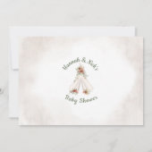 Floral Teepee Boho Adventure wacht op Baby shower Kaart (Achterkant)