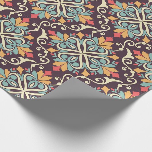 Floral Tegel Pattern Cadeaupapier (Hoek)