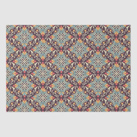 Floral Tegel Pattern Tissuepapier (Voorkant)