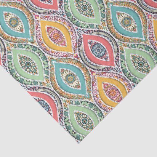 Floral Tegel Pattern Tissuepapier (Detail)