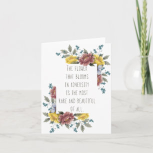 Floral tegenspoed quote kaart