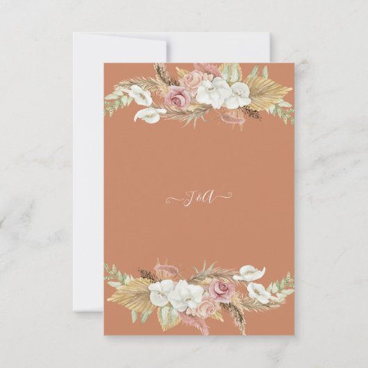 Floral Terra Cotta Pampas Grass Roos Greenery RSVP (Achterkant)