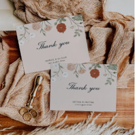 Floral Terracotta Bedankt kaarten