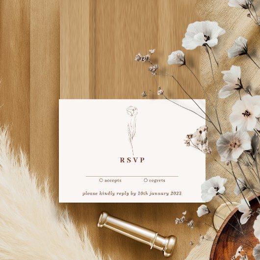 Floral Terracotta Boho Essential Kindly Antwoord Kaart