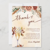 Floral Terracotta Boho Vrijgezellenfeest Bedankkaart (Voorkant)