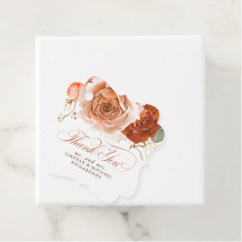 Floral Terracotta Boho Wedding Bedankt Bedankjes Labels