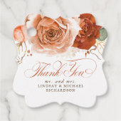 Floral Terracotta Boho Wedding Bedankt Bedankjes Labels (Voorkant)