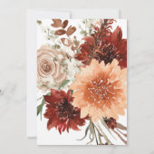 Floral Terracotta Boho Wedding Invitation Kaart (Achterkant)