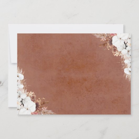 Floral Terracotta Boho Wine Tasting Vrijgezellenfe Kaart (Achterkant)