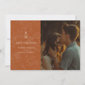Floral Terracotta bruiloft Save the Date (Voorkant)