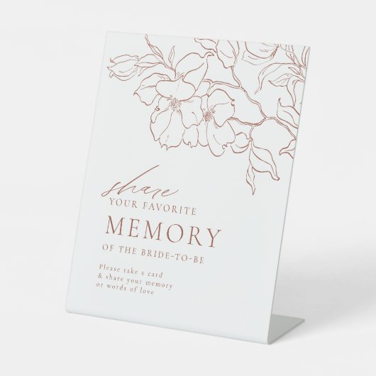 Floral terracotta delen een geheugen vrijgezellenf reclamebord met voetstuk (Voorkant)