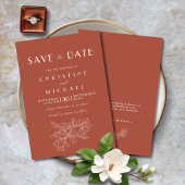 Floral Terracotta Elegante bruiloft BOHO Save The Date