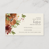 Floral Terracotta Hoeveel Kisses Bridal kaart Plaatskaartje (Voorkant)