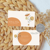 Floral Terracotta Minimalist Business Card Visitekaartje