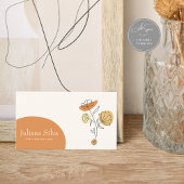 Floral Terracotta Minimalist Business Card Visitekaartje