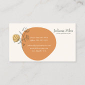 Floral Terracotta Minimalist Business Card Visitekaartje (Achterkant)