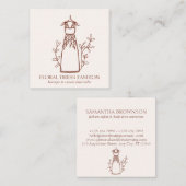 Floral Terracotta Mode Dress Seamstress Tailor Vierkante Visitekaartje (Voorkant / Achterkant)