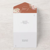 Floral Terracotta Pampas Grass Wedding All In One Uitnodiging (Buitenkant)