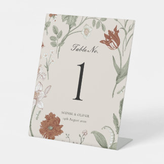Floral Terracotta tafel nummers voetstuk teken Reclamebord Met Voetstuk