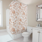 Floral Terracotta Toile Pattern Douchegordijn (In situ)